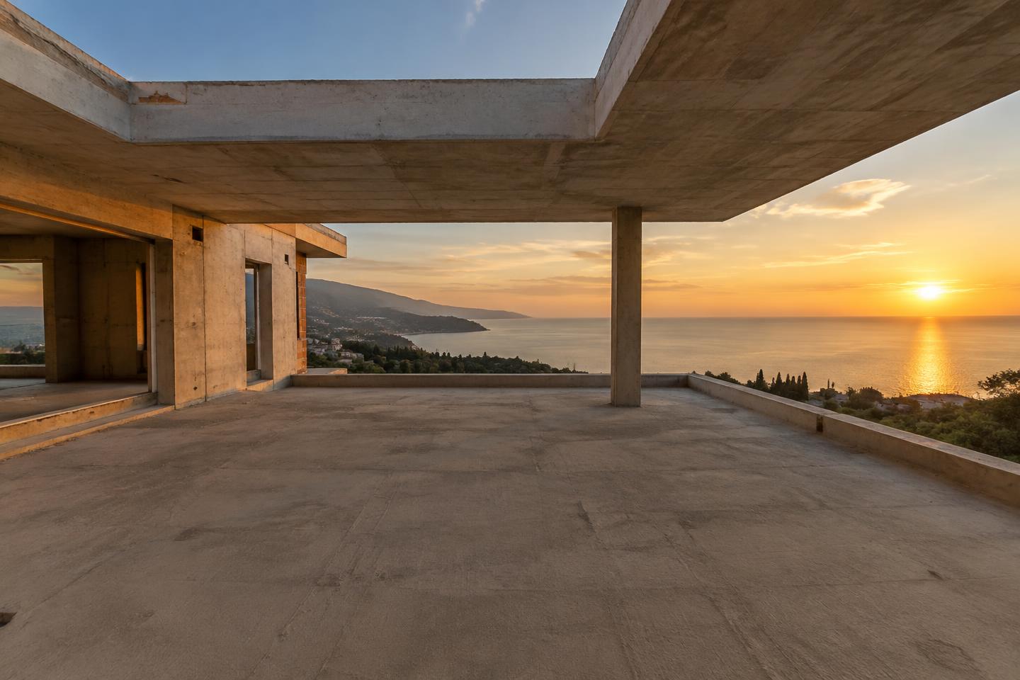 Unfinished villa terrace concept